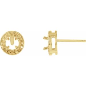 Round 4-Prong Halo-Style Earrings