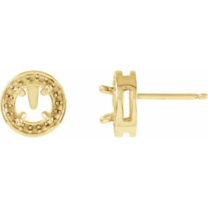 Round 4-Prong Halo-Style Earrings