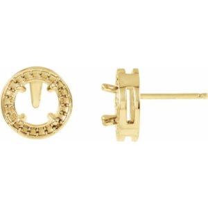 Round 4-Prong Halo-Style Earrings