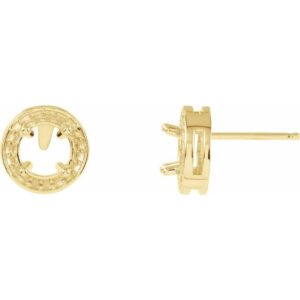 Round 4-Prong Halo-Style Earrings
