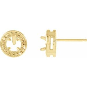 Round 4-Prong Halo-Style Earrings
