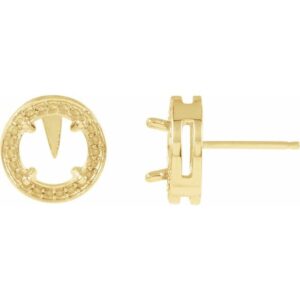 Round 4-Prong Halo-Style Earrings