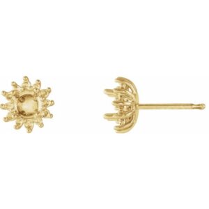 Round 4-Prong Halo-Style Stud Earrings