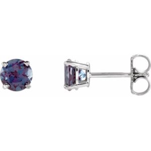 Round 4-Prong Lightweight Stud Earrings