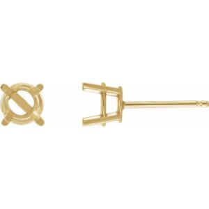 Round 4-Prong Lightweight Stud Earrings