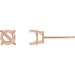 Round 4-Prong Lightweight Stud Earrings