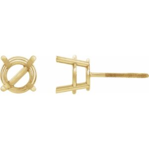 Round 4-Prong Lightweight Stud Earrings
