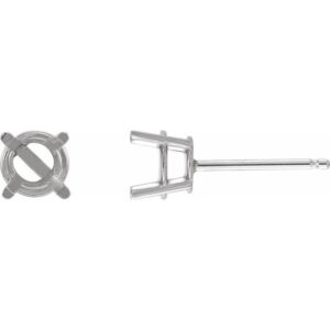 Round 4-Prong Lightweight Stud Earrings