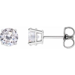 Round 4-Prong Lightweight Stud Earrings