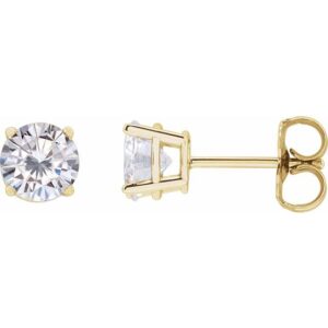 Round 4-Prong Lightweight Stud Earrings
