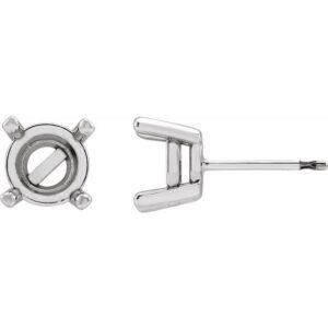 Round 4-Prong Rose-Cut Stud Earrings