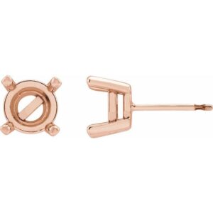 Round 4-Prong Rose-Cut Stud Earrings