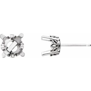 Round 4-Prong Scroll Setting® Stud Earrings