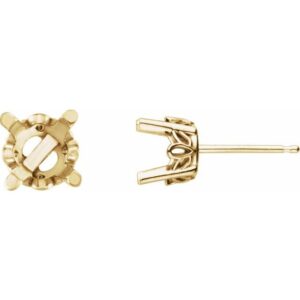 Round 4-Prong Scroll Setting® Stud Earrings