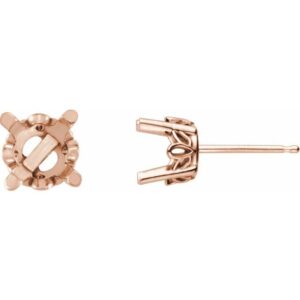 Round 4-Prong Scroll Setting® Stud Earrings