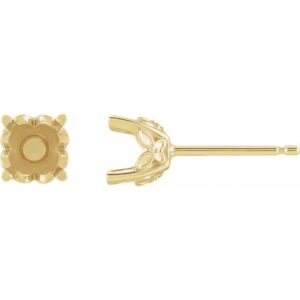 Round 4-Prong Stud Earring
