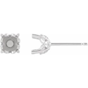 Round 4-Prong Stud Earring