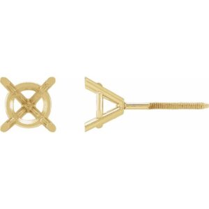 Round 4-Prong Stud Earrings
