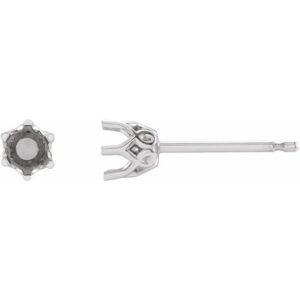 Round 6-Prong Crown Stud Earrings