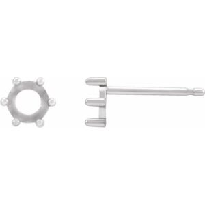 Round 6-Prong Rose-Cut Stud Earrings