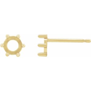 Round 6-Prong Rose-Cut Stud Earrings