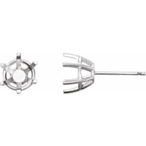 Round 6-Prong Stud Earrings