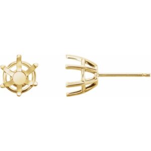 Round 6-Prong Stud Earrings