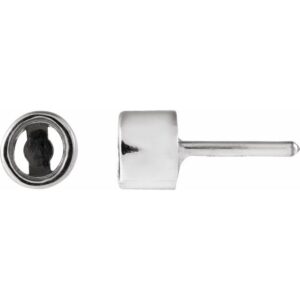 Round Bezel-Set Press Fit Closure Earring