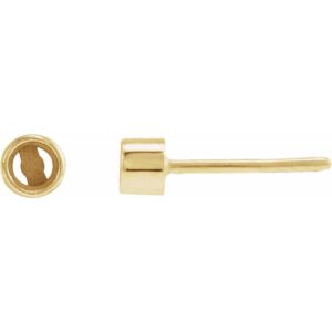 Round Bezel-Set Press Fit Closure Earring
