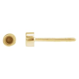 Round Bezel-Set Press Fit Closure Earring