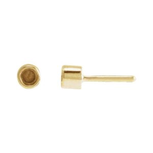 Round Bezel-Set Press Fit Closure Earring