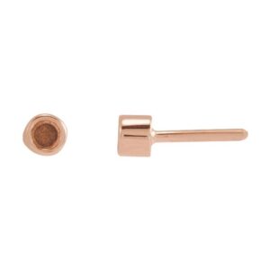 Round Bezel-Set Press Fit Closure Earring