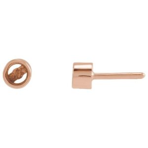Round Bezel-Set Press Fit Closure Earring