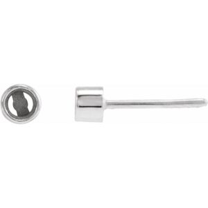 Round Bezel-Set Press Fit Closure Earring