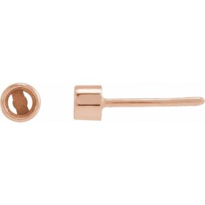 Round Bezel-Set Press Fit Closure Earring