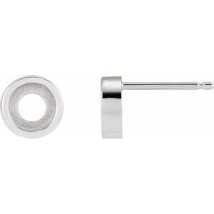 Round Bezel-Set Rose-Cut Stud Earrings