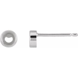 Round Bezel-Set Rose-Cut Stud Earrings