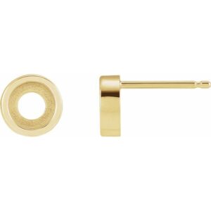 Round Bezel-Set Rose-Cut Stud Earrings