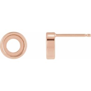 Round Bezel-Set Rose-Cut Stud Earrings