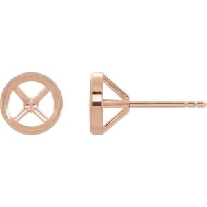 Round Bezel-Set Stud Earrings