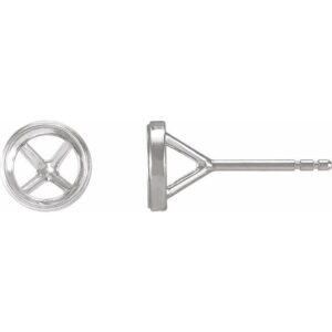 Round Bezel-Set Stud Earrings