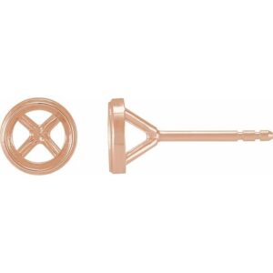 Round Bezel-Set Stud Earrings