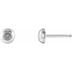 Round Bezel-Set Stud Earrings