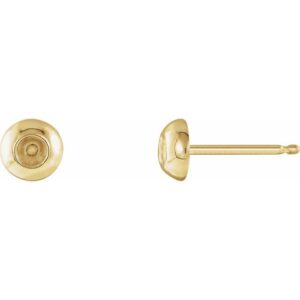 Round Bezel-Set Stud Earrings