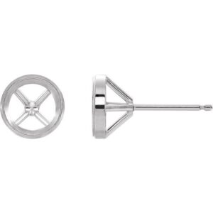 Round Bezel-Set Stud Earrings