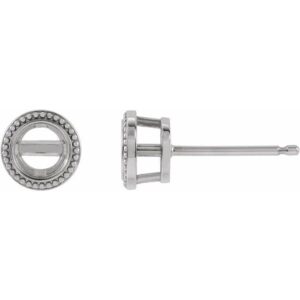 Round Bezel-Set Stud Earrings