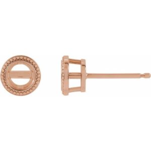 Round Bezel-Set Stud Earrings