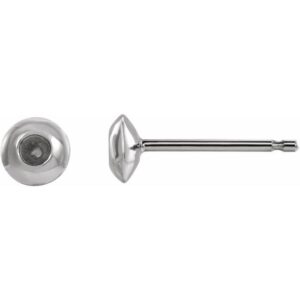 Round Bezel-Set Stud Earrings