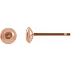 Round Bezel-Set Stud Earrings