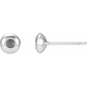 Round Bezel-Set Stud Earrings